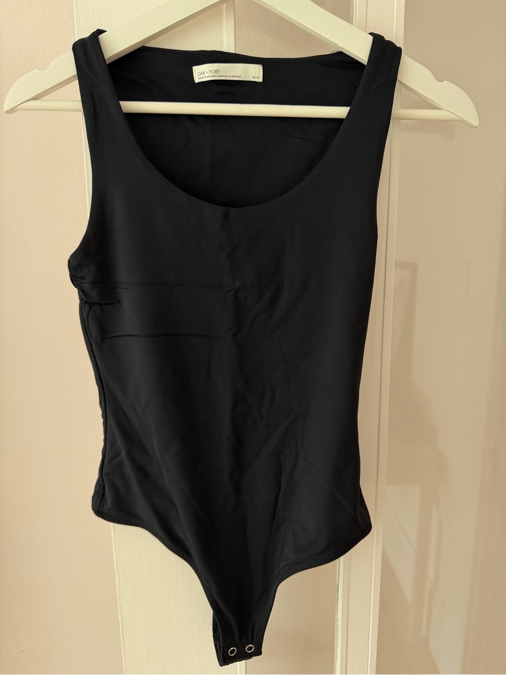Oak + Fort Black Scoop Neck Bodysuit